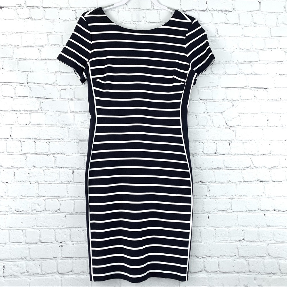 Banana Republic Navy and White Striped Dress
